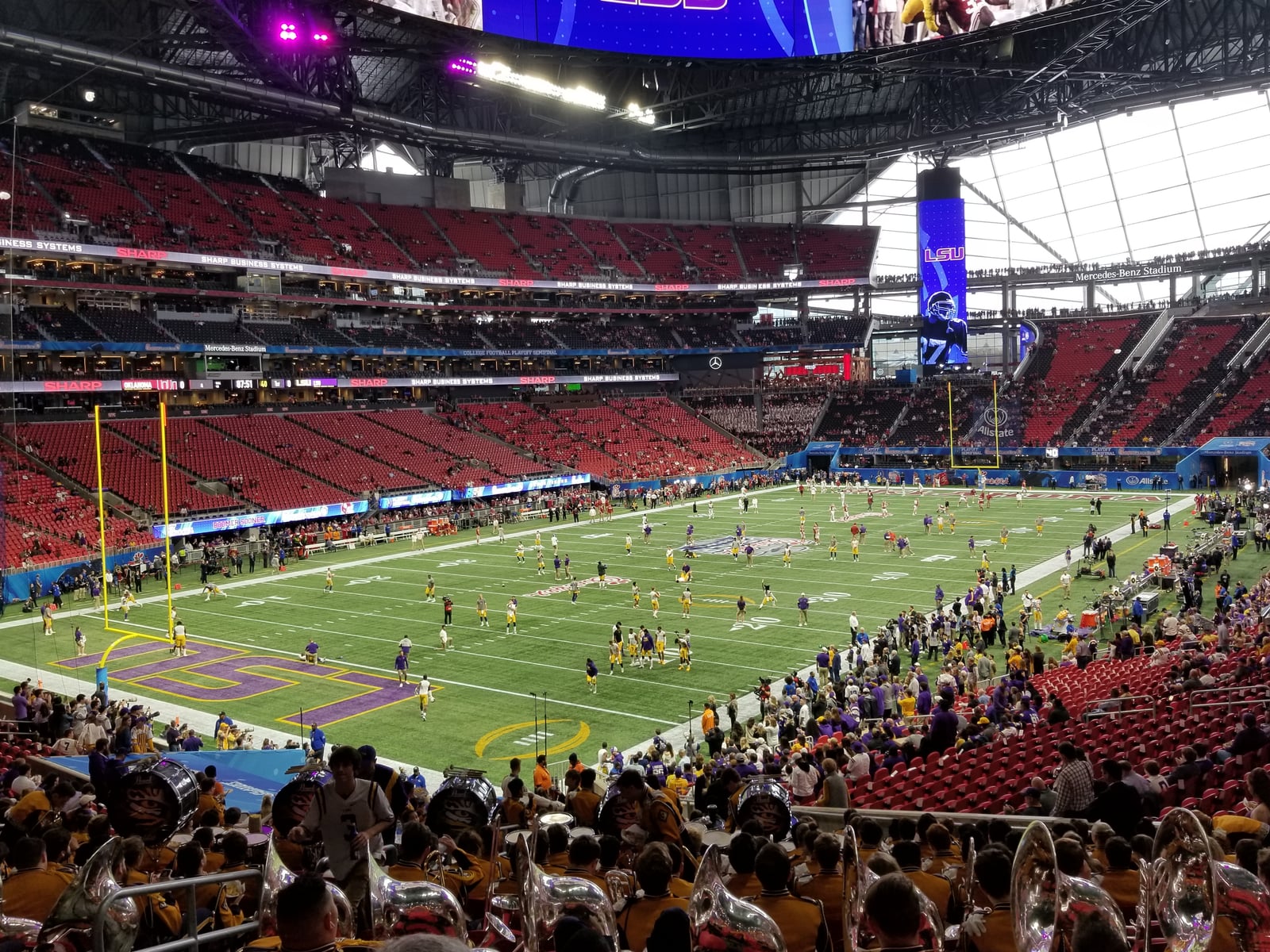 2019 Peach Bowl LSU vs OU Mercedes-Benz Stadium field