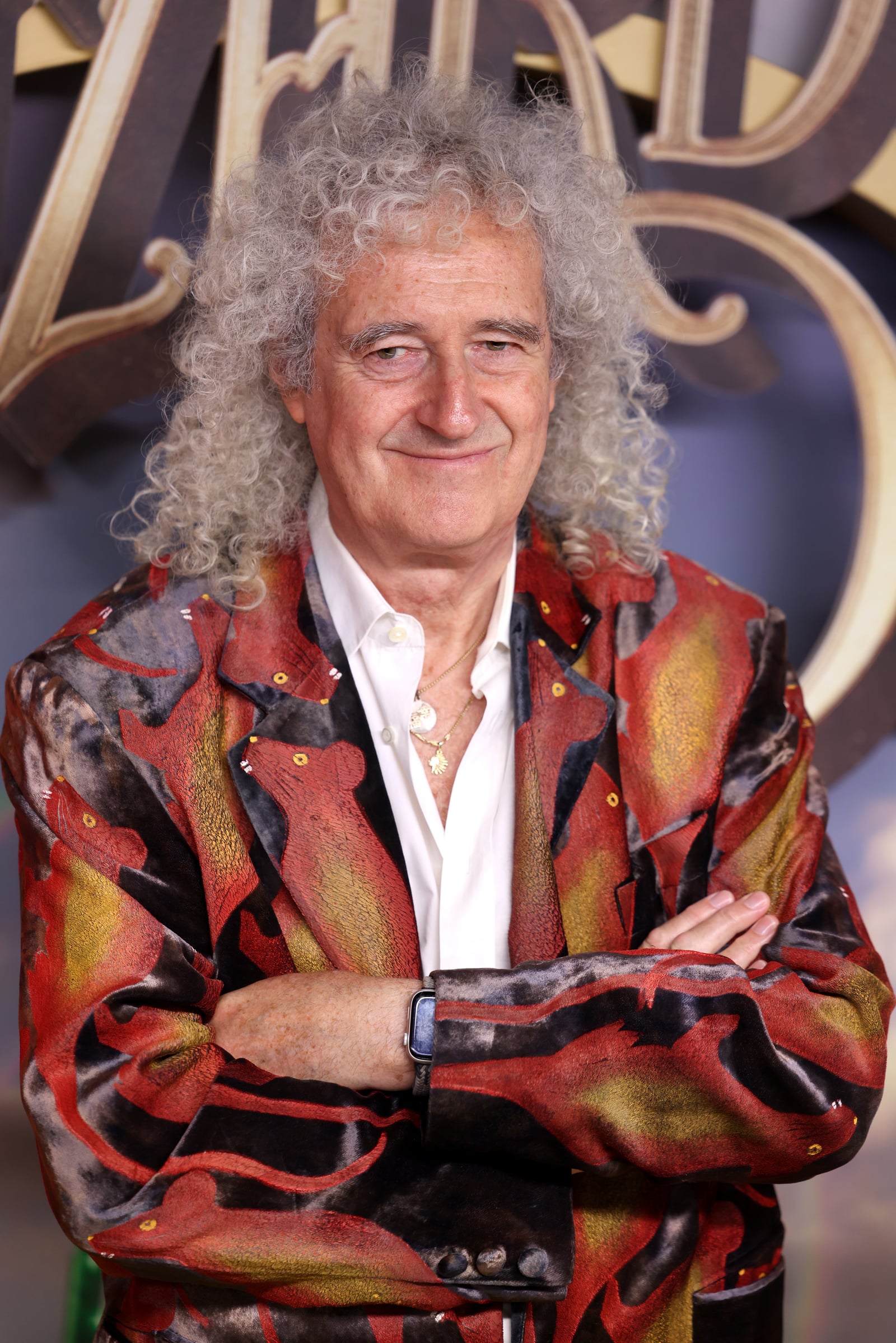 Brian May of Queen on the yellow carpet at the World Premiere of Wizard of Oz at Sphere at the Sphere in Las Vegas, Nevada. Please attribute to Gage Skidmore if used elsewhere.