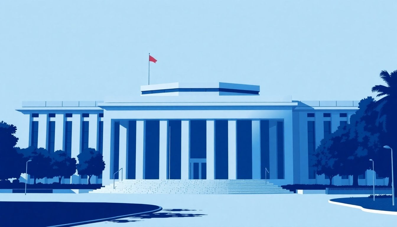 Brazilian Supreme Court building exterior in Brasilia, brutalist architecture, daytime