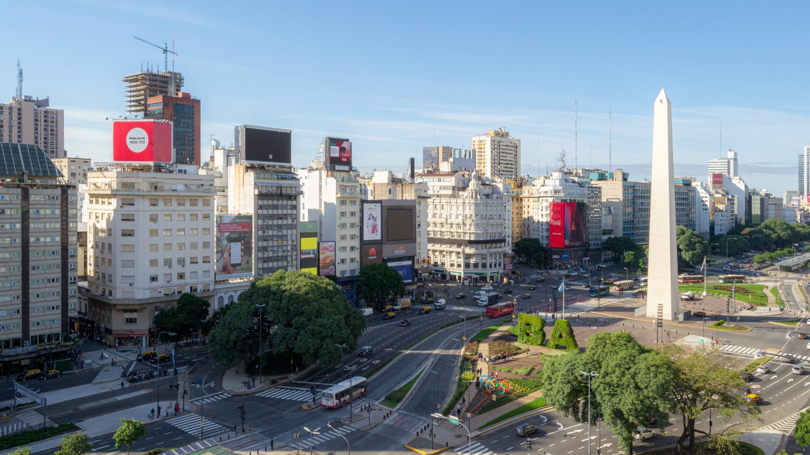 Avenida 9 de Julio in Buenos Aires, Argentina