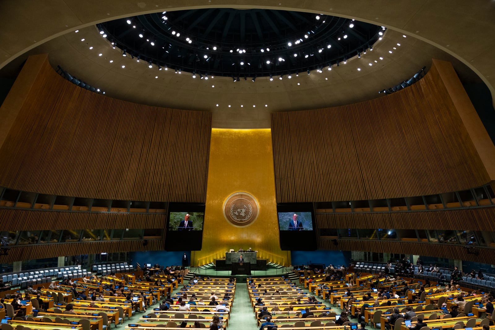Deputy Prime Minister Oliver Dowden delivers the UK's speech at the United Nations General Assembly (UNGA) in New York. Picture by Kirsty O'Connor/Cabinet Office.