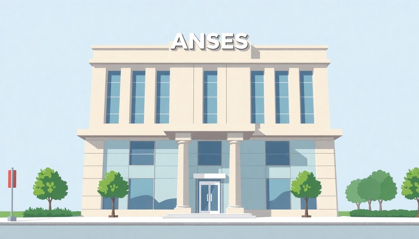 ANSES building facade in Buenos Aires Argentina, government social security office exterior, daytime