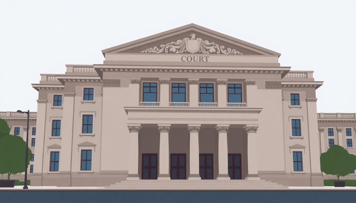 Argentine federal court of cassation building exterior in Buenos Aires, neoclassical facade, daytime