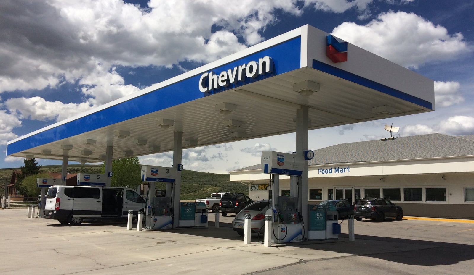 A Chevron gas station in Diamondvile, Wyoming, taken on May 27, 2018.