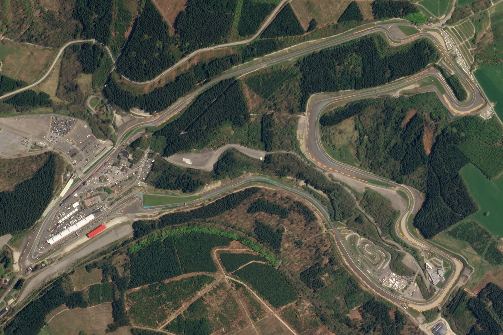 Circuit de Spa-Francorchamps, a motor-racing circuit located in Stavelot, Belgium that is the venue of the Formula One Belgian Grand Prix and the Spa 24 Hours and 1000 km Spa endurance races. Image ta