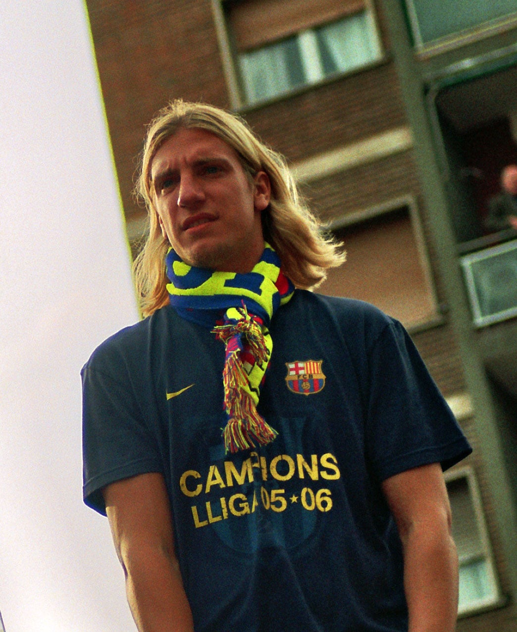 Futbol Club Barcelona's player Maxi López during La Liga 2005-2006 celebration.