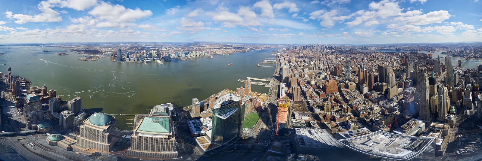 Taken from the New York World Trade Center, 3 photos from each window, all the way around. Stitched using Autopano.