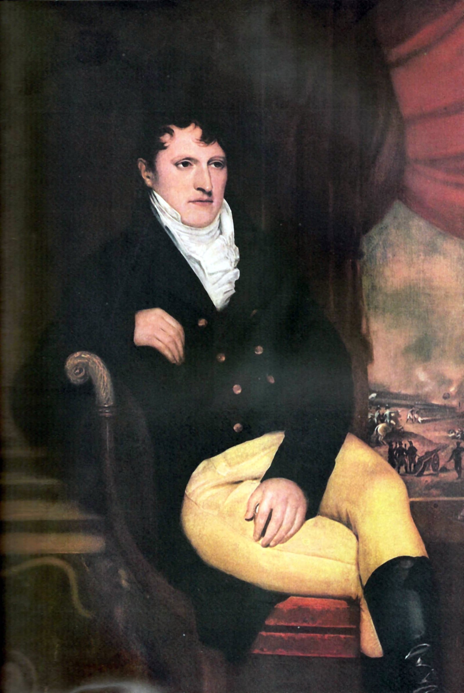 Portrait of Manuel Belgrano made in London (1815) by French artist Francois Casimir Carbonnier, for whom Belgrano posed during his diplomatic mission at the english capitol. The portrait is currently 