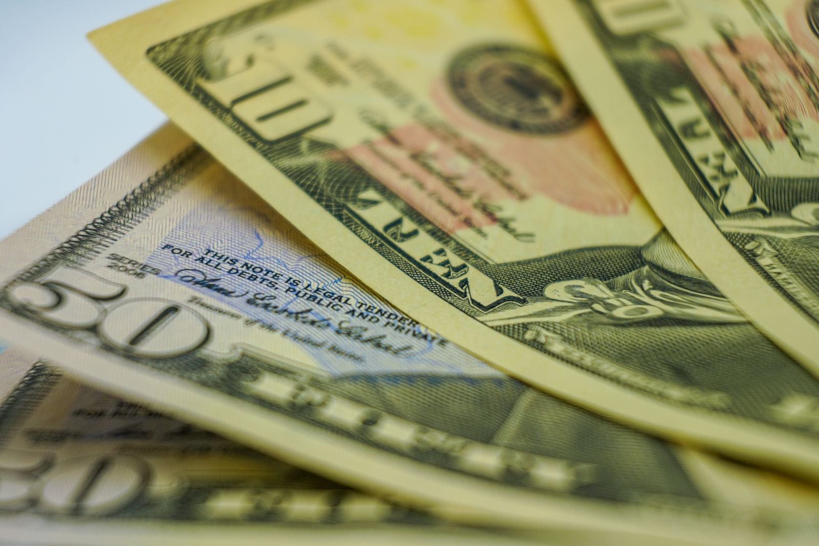 Billetes de dólar estadounidense en primer plano