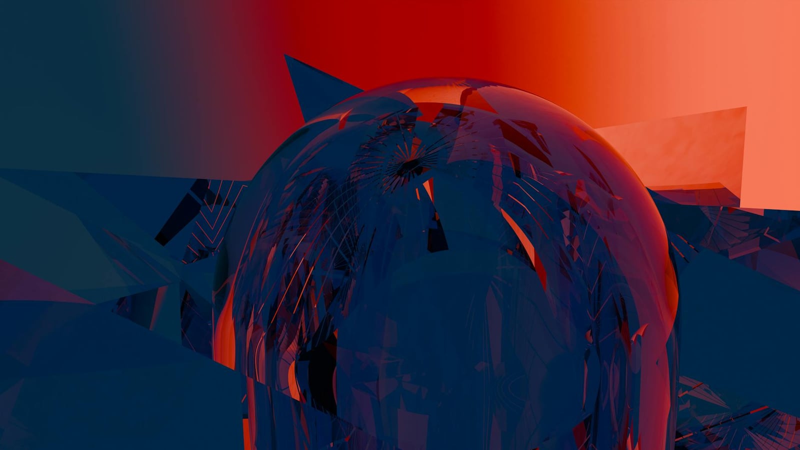 Arte abstracto 3D colorido con formas geométricas vibrantes y degradados, perfecto para fondos digitales modernos.