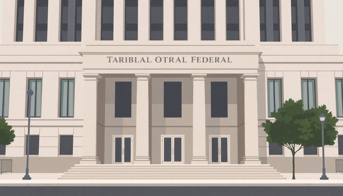 Tribunal Oral Federal Buenos Aires courthouse exterior, modern government building facade, Argentina