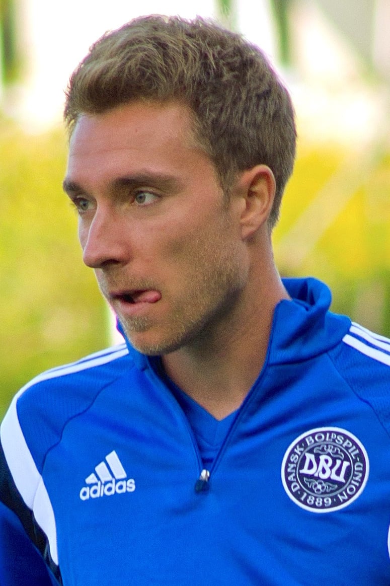 Christian Eriksen training with Denmark national football team.