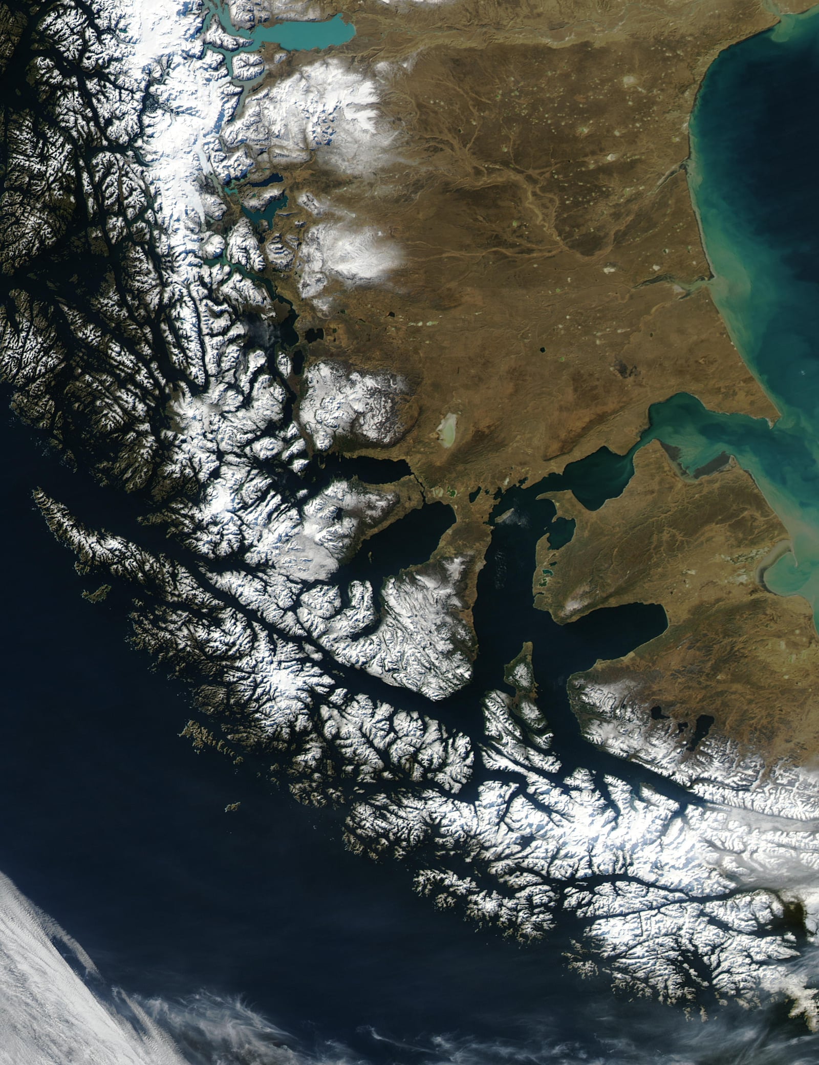 Until the Panama Canal was finished in 1914, the Strait of Magellan was the only safe way to move between the Atlantic and Pacific Oceans. Protected by the Tierra del Fuego to the south and the bulk o