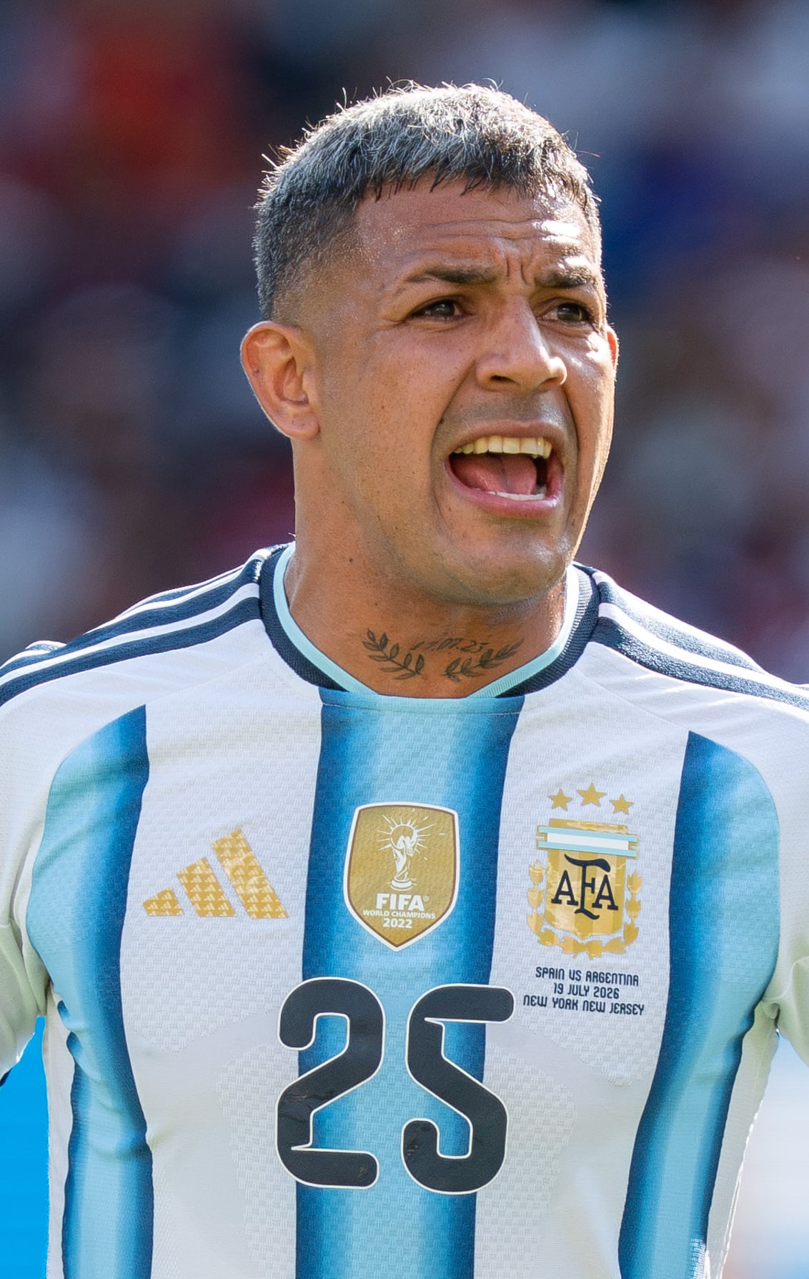 Facundo Medina during Argentina vs Spain at the 2026 FIFA World Cup Final