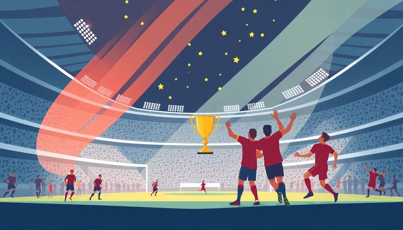 soccer trophy celebration stadium