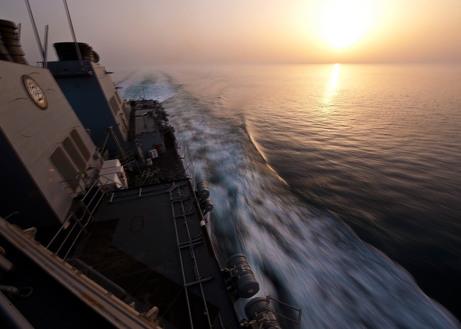 STRAIT OF HORMUZ (May 11, 2012) The guided-missile destroyer USS Porter (DDG 78) transits the Strait of Hormuz. Porter is deployed to the U.S. 5th Fleet area of responsibility conducting maritime secu