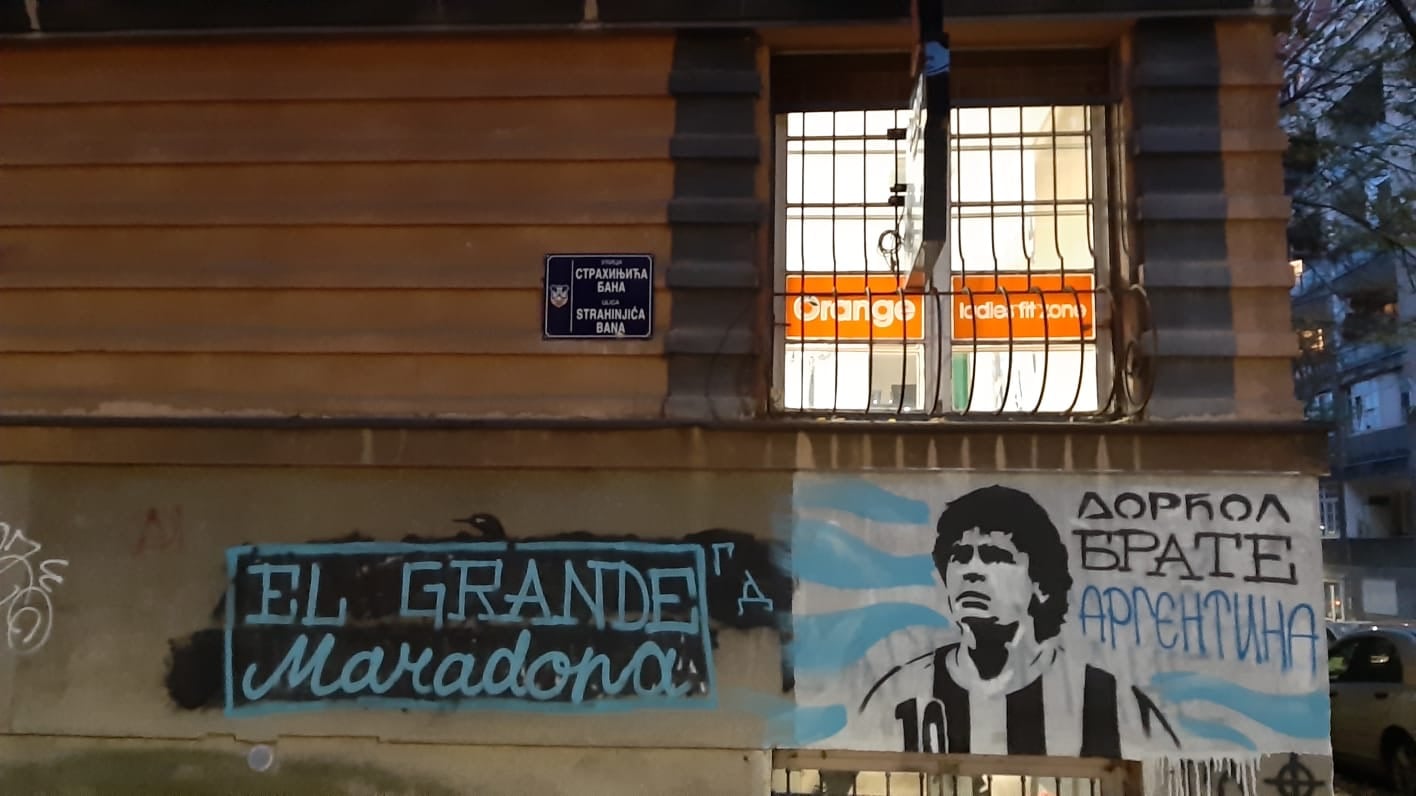 Graffiti of Diego Maradona in Belgrade