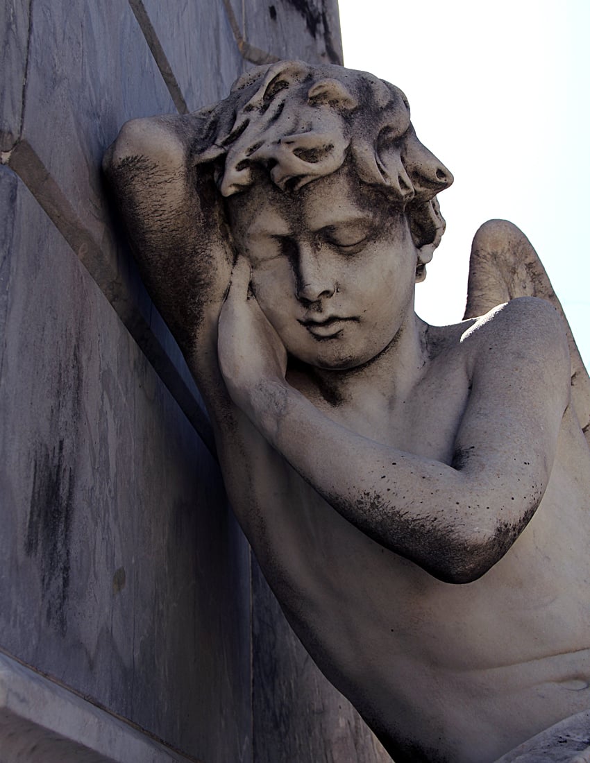 Boy Angel Statue La Recoleta Cemetery 9-7-2011 Buenos Aries Argentina