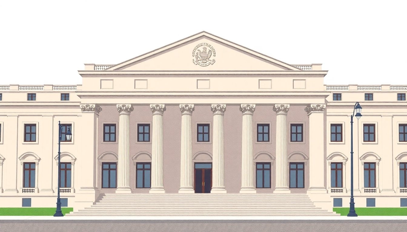 Argentine Supreme Court building exterior, Palacio de Justicia Buenos Aires facade, classical architecture, daylight
