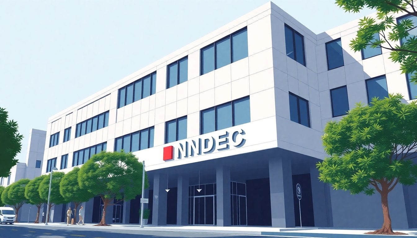 INDEC building facade in Buenos Aires, modern office exterior, Argentine economic statistics institute