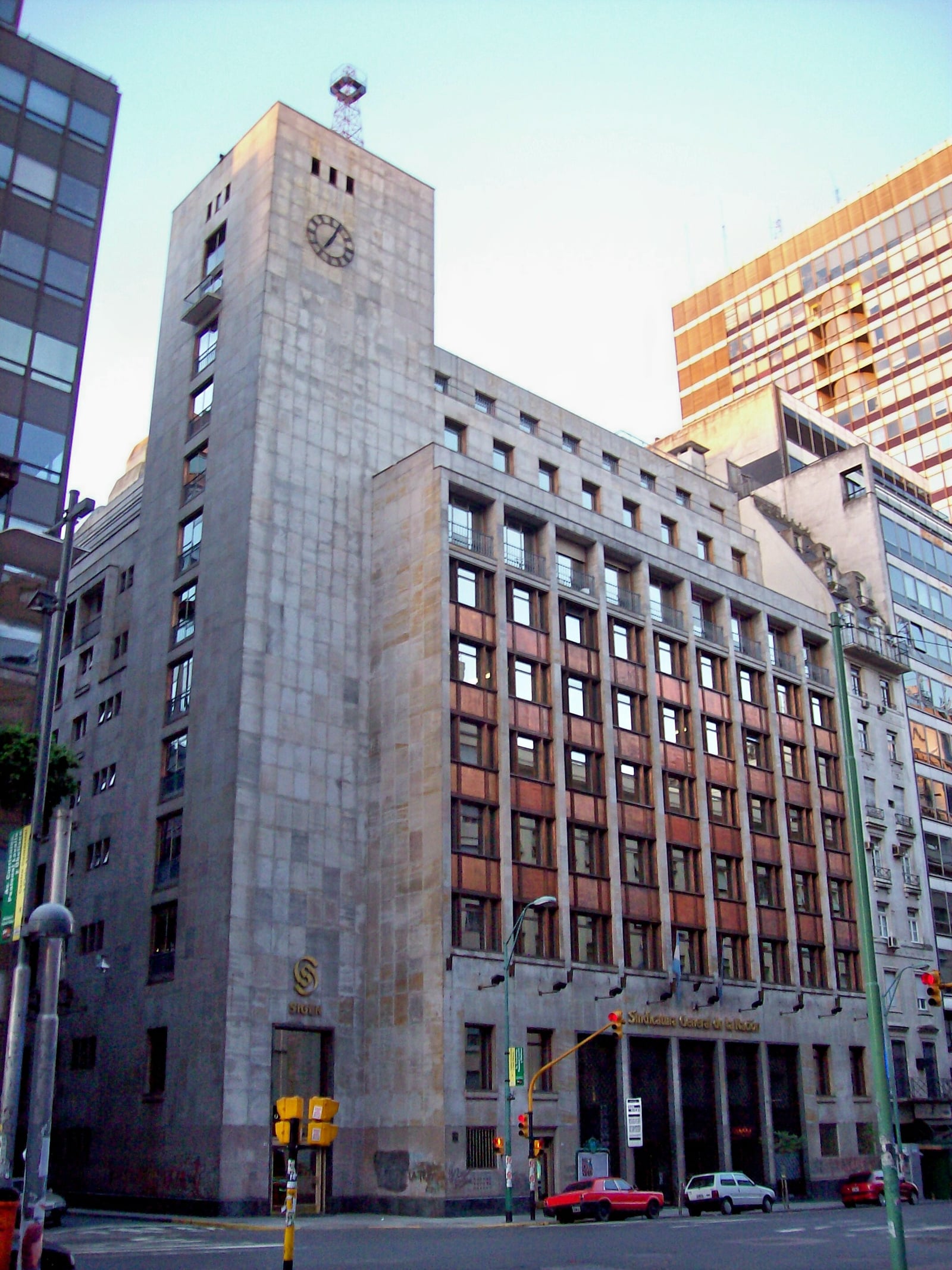 Avenida Corrientes and Reconquista, Buenos Aires, Argentina. This building was a former head office of Empresa de Líneas Marítimas Argentinas (ELMA), a national shipping company closed on 1990 decade.