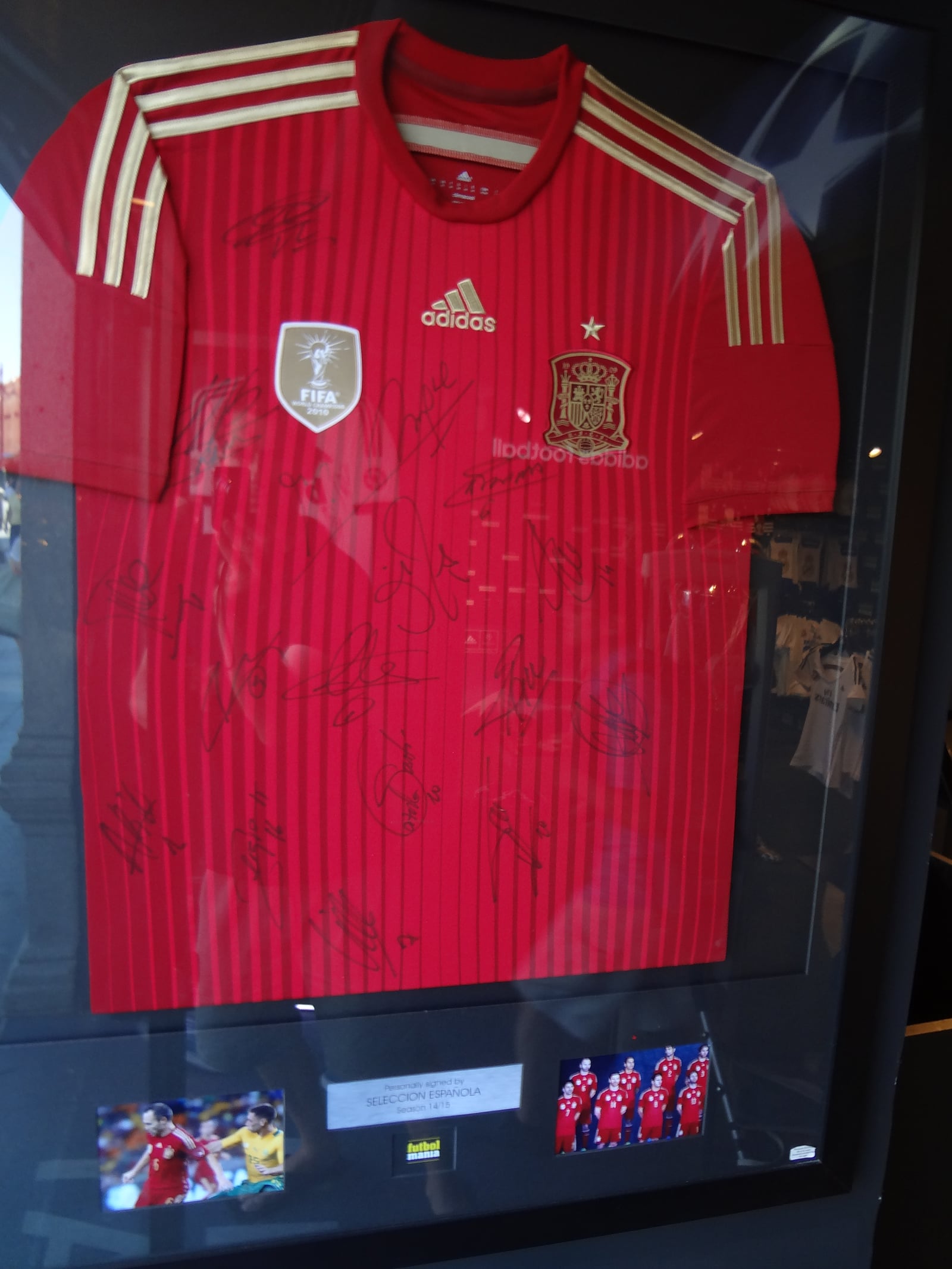 Official Adidas 2010 FIFA World Cup Shirt with Championship FIFA Logo for the Spanish National Team, Champions of the 19th FIFA World Cup in South Africa