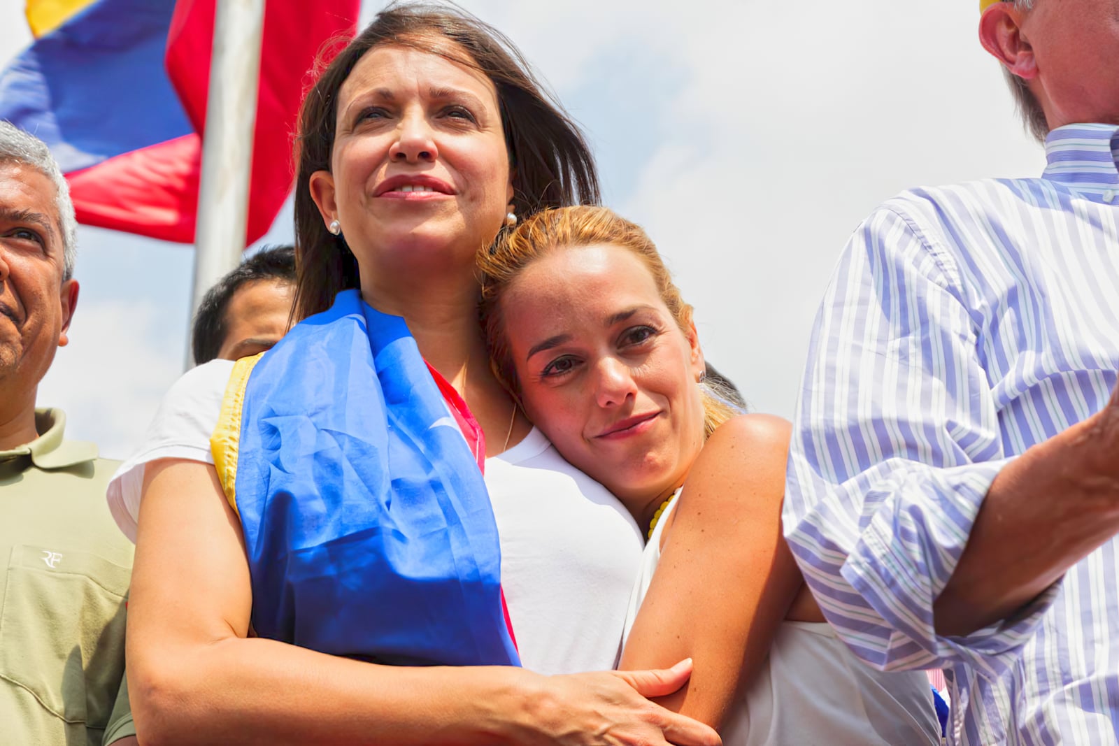 María Corina Machado and Lilian Tintori at an opposition gathering.