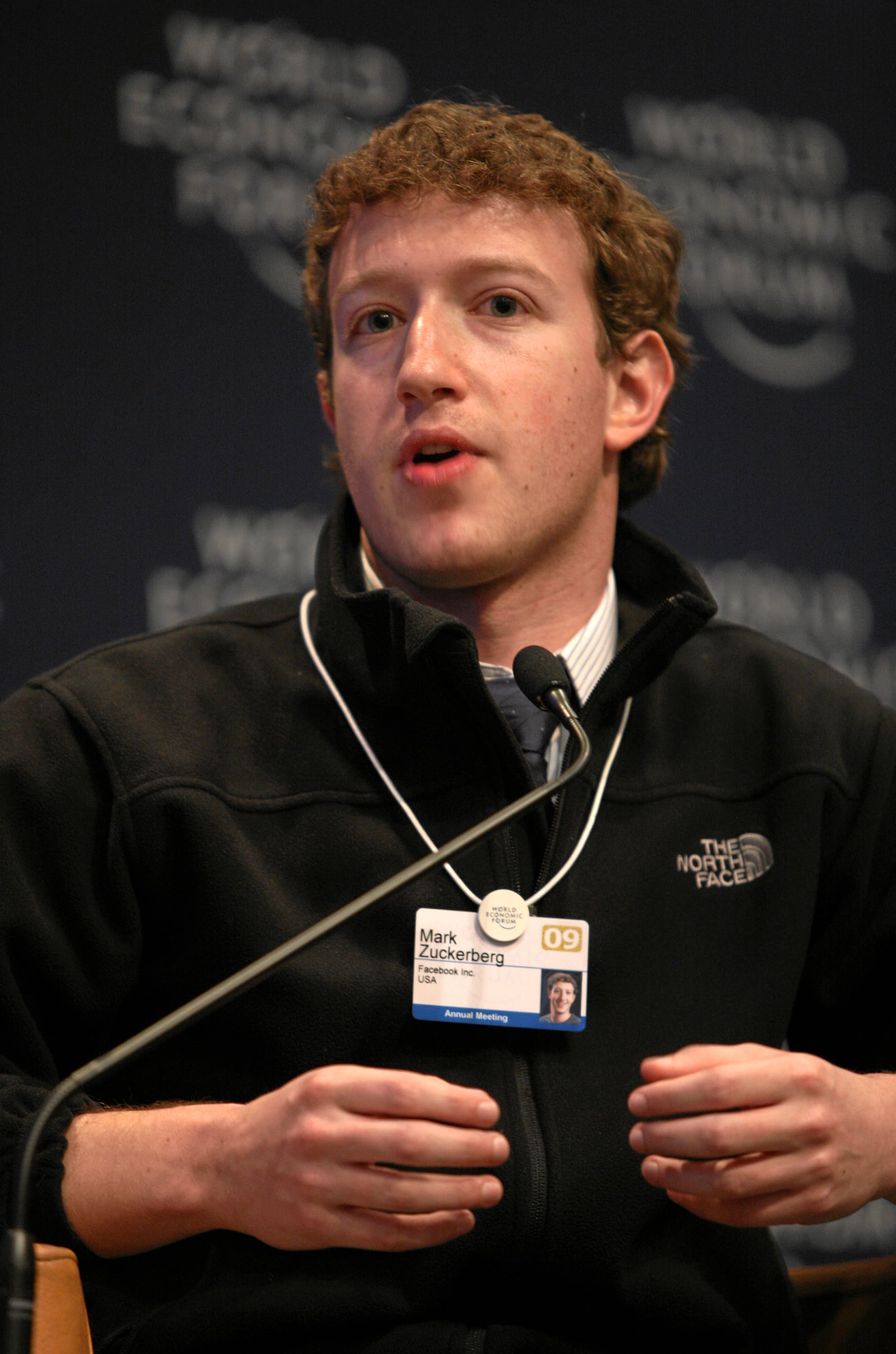 DAVOS-KLOSTERS/SWITZERLAND, 30JAN09 - Mark Zuckerberg, Founder and Chief Executive Officer, Facebook, USA, captured during the session 'The Next Digital Experience' at the Annual Meeting 2009 of the W