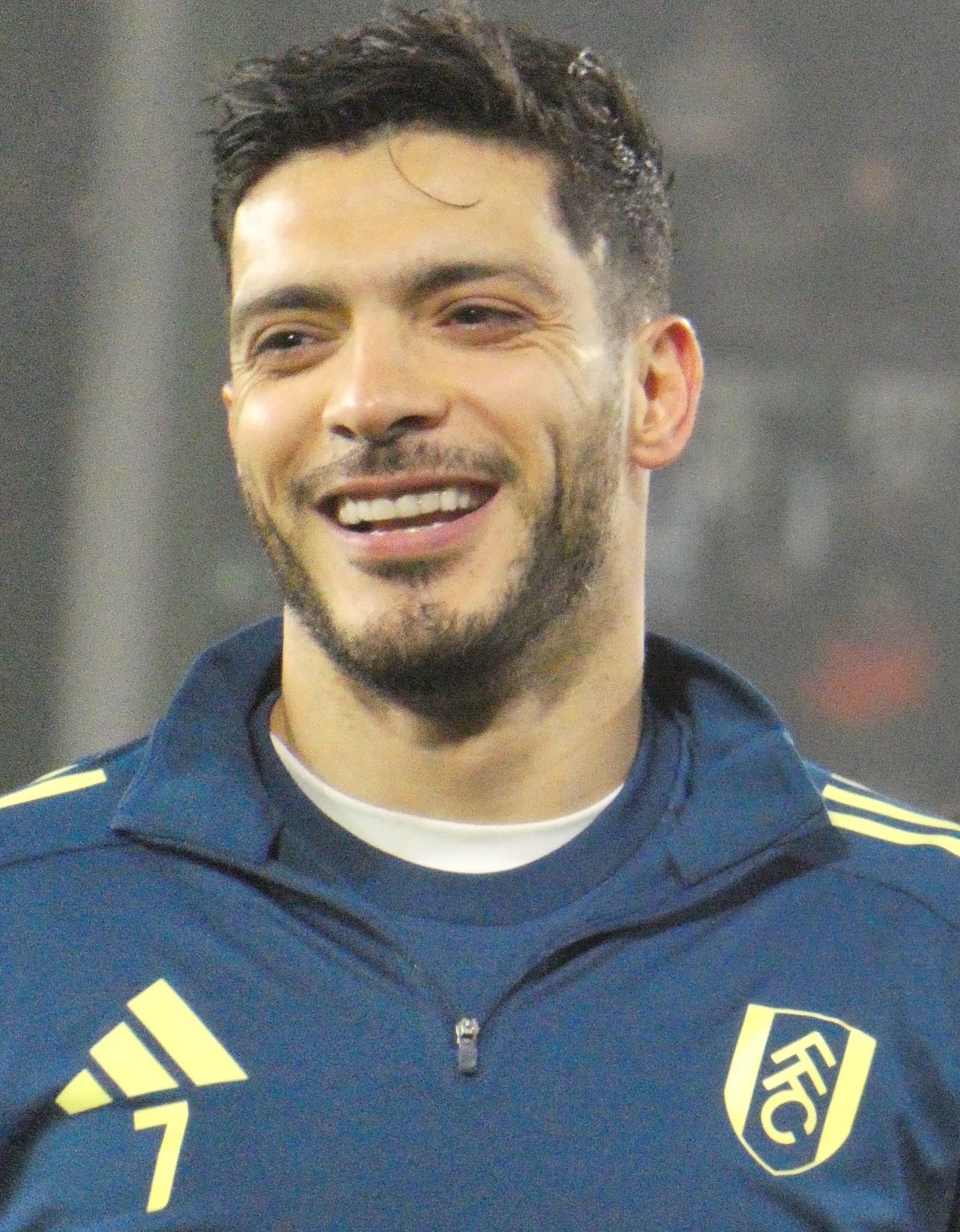 Raúl Jiménez on the pitch prior to the match between Fulham and West Ham United.