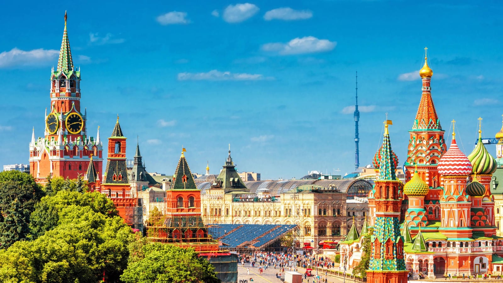 A picture of the view in Red Square in Moscow, taken by the U.S. Department of State // Actually, only a small portion of the square can be seen (the blue stands in the center). Most of the square is 