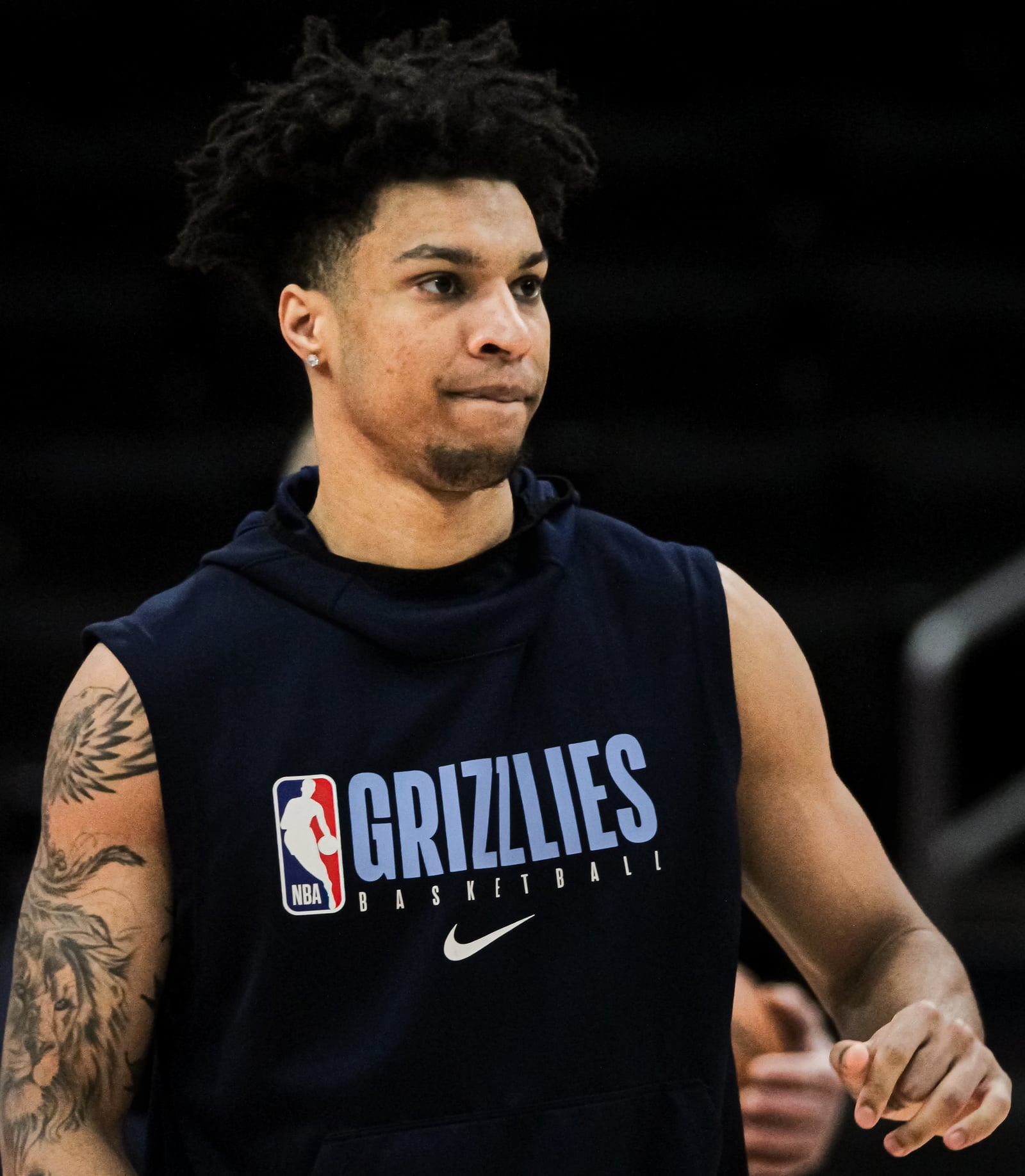 Brandon Clarke of the Memphis Grizzlies during a basketball game at the Washington Wizards in Capital One Arena in Washington, D.C. on February 9, 2020.