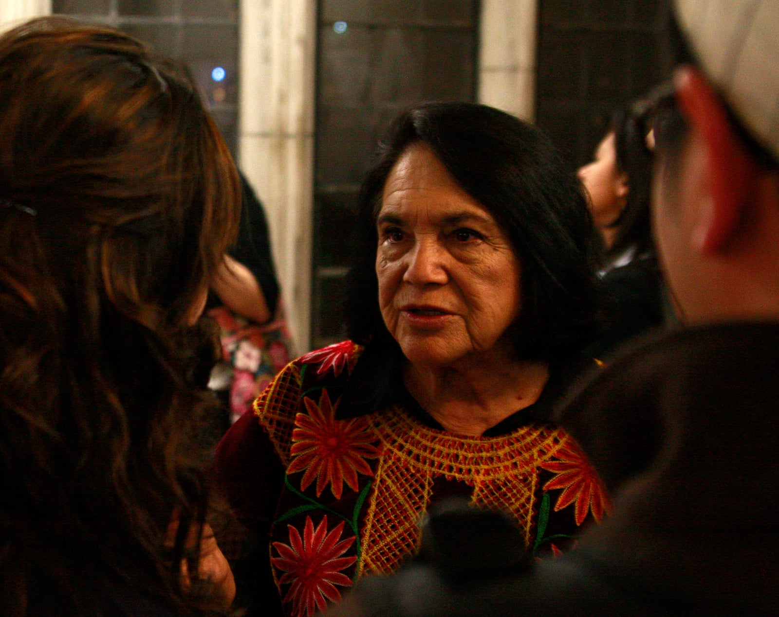 After a keynote addressing human rights, community organizer Dolores Huerta answers questions from University of Chicago students.