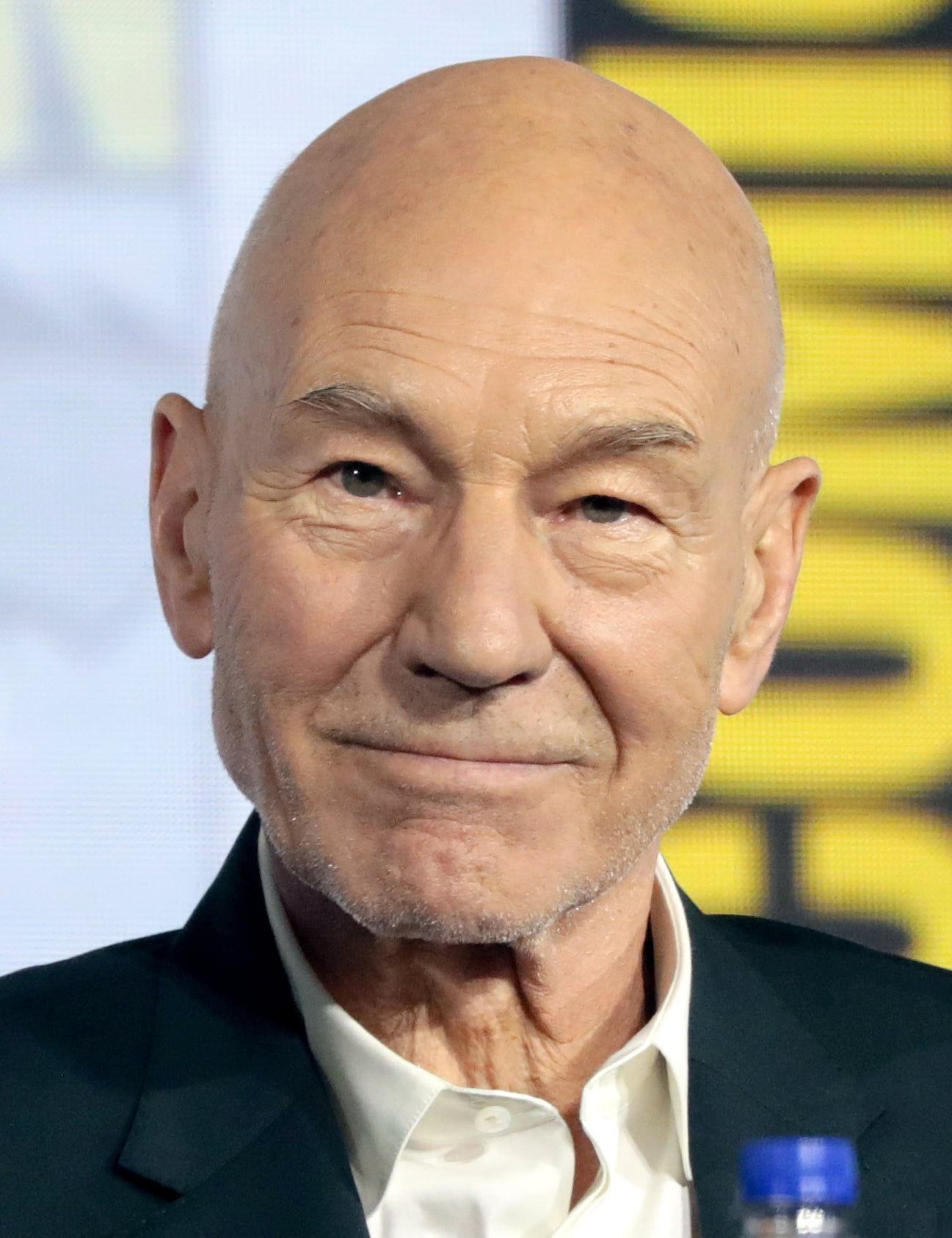 Patrick Stewart speaking at the 2019 San Diego Comic-Con International in San Diego, California.