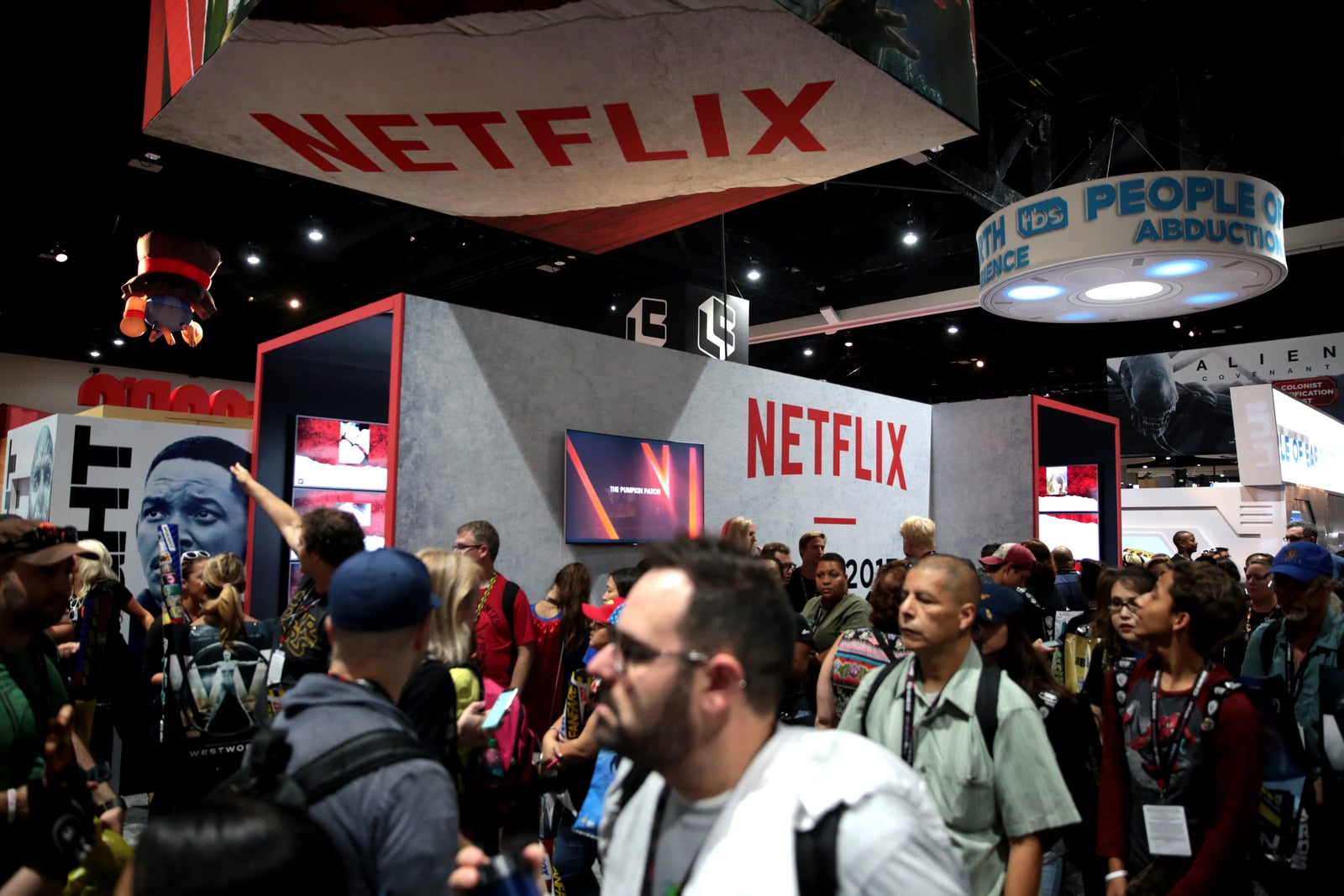 Netflix booth at the 2017 San Diego Comic-Con International at the San Diego Convention Center in San Diego, California. Please attribute to Gage Skidmore if used elsewhere.