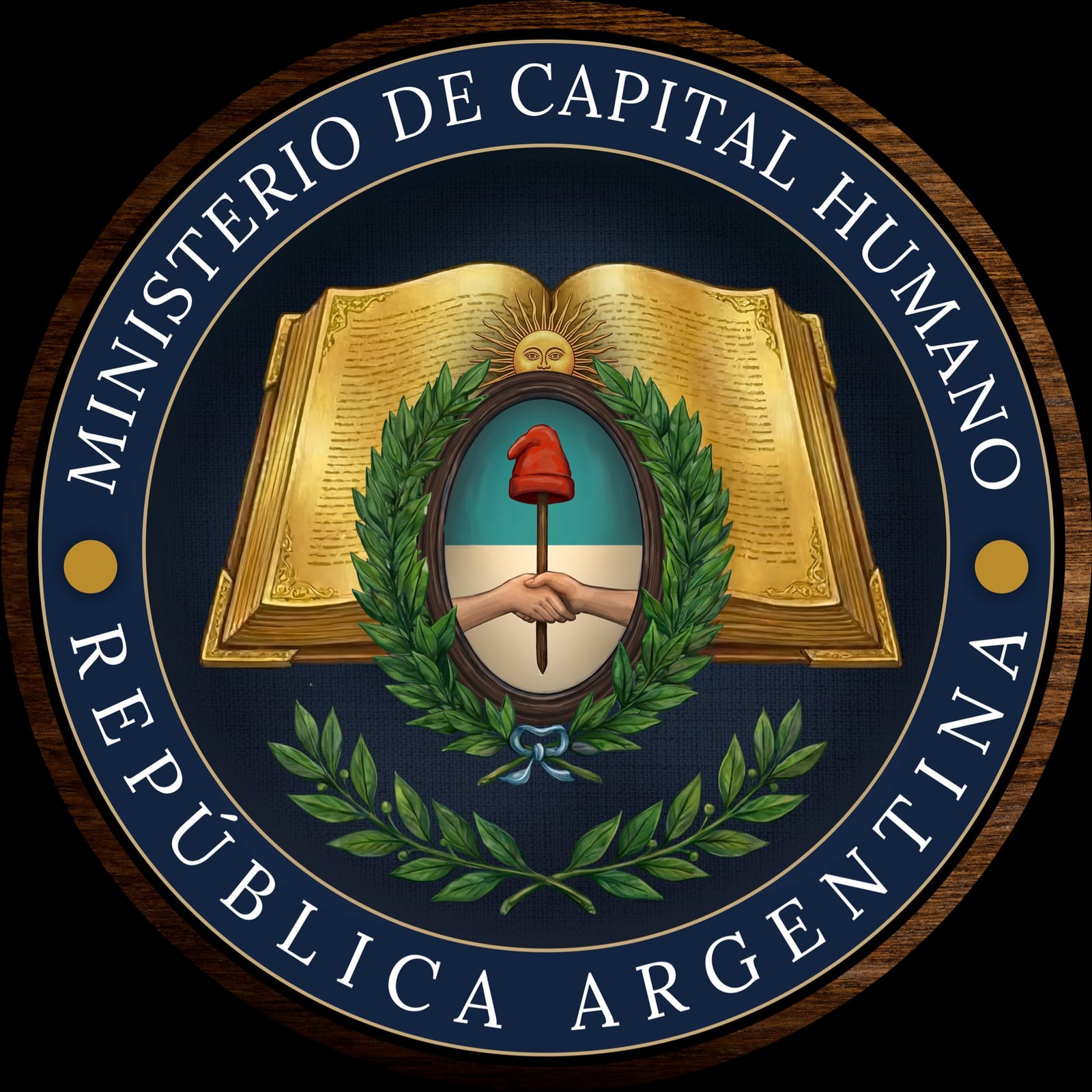 Sello del Ministerio de Capital Humano del Gobierno de Argentina. Segunda versión.