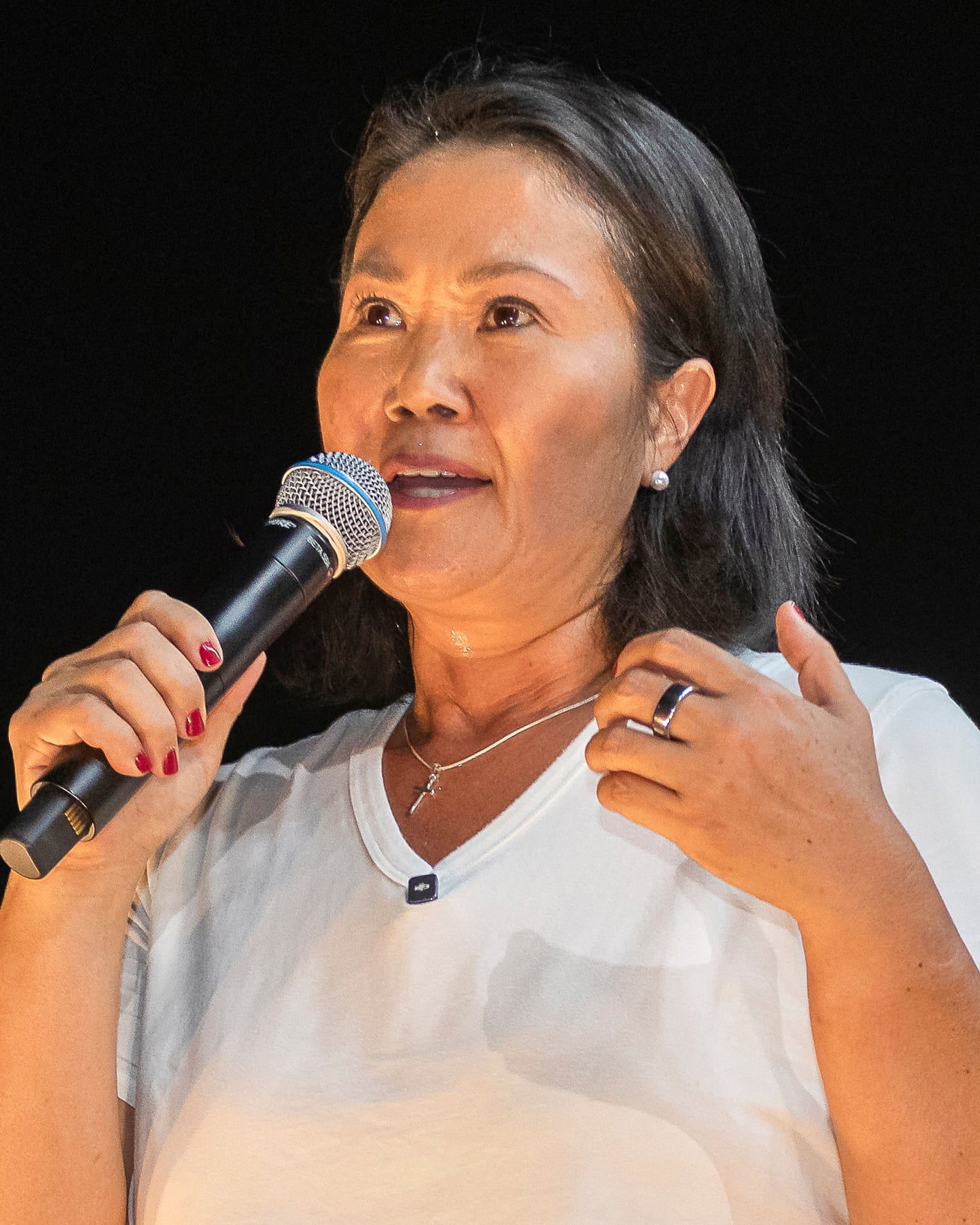Keiko Fujimori en su mitin de cierre de campaña de primera vuelta en Piura, en abril de 2026.