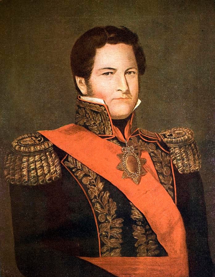 Portrait of Juan Manuel de Rosas, Governor of Buenos Aires Province.