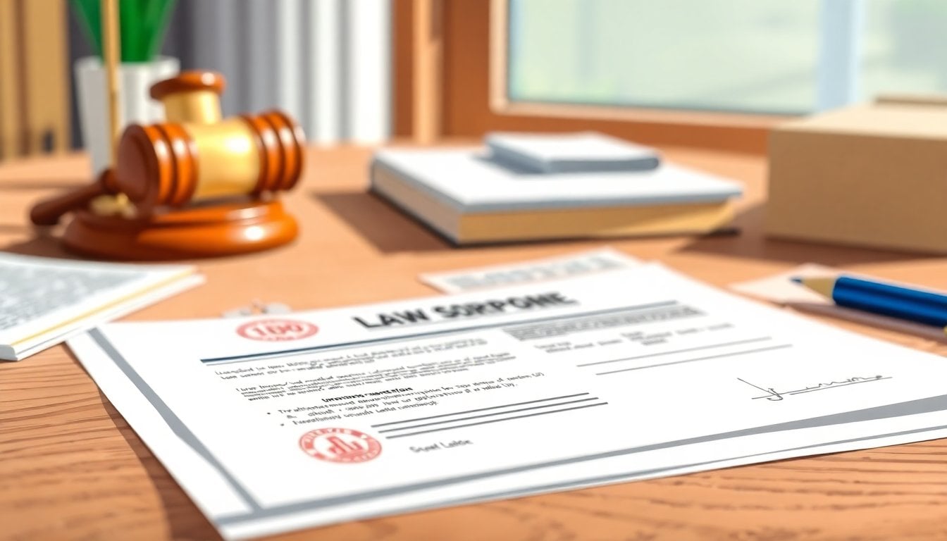 Argentine labor court document with legal stamps and signatures, indemnization paperwork on a wooden desk, close-up, natural window light
