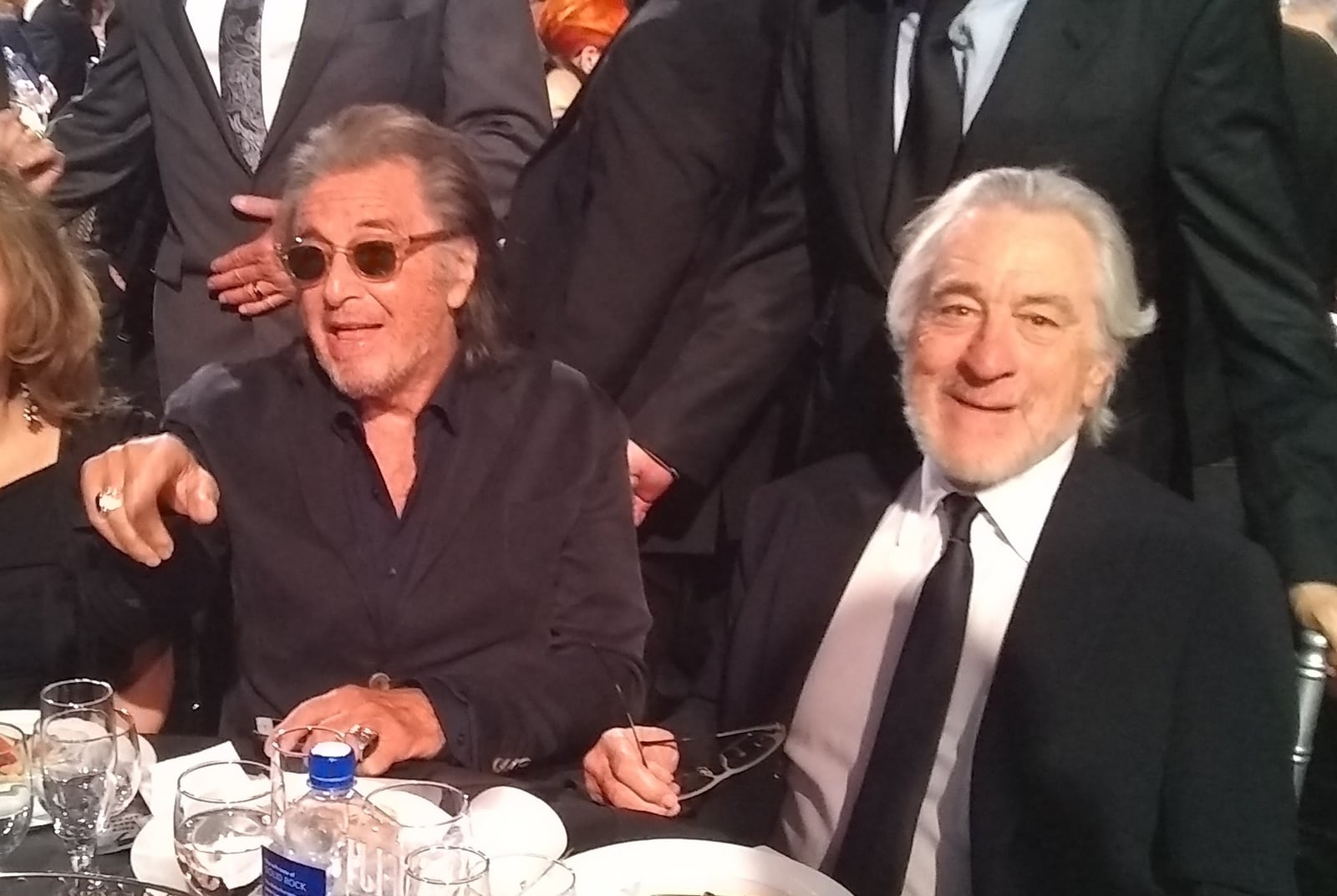 The “The Irishman” table with actors Al Pacino and Robert De Niro during a commercial break in the live broadcast of the 25th annual Critics’ Choice Awards in Santa Monica, California on January 12th,
