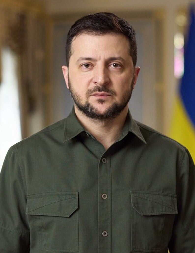 Official portrait of Ukrainian President Volodymyr Zelenskyy.