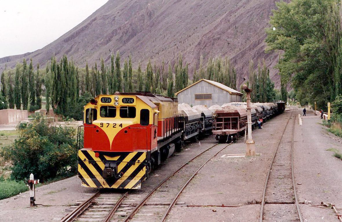 Freight train at Ingeniero Maury station in Salta Province. C-14 branch.