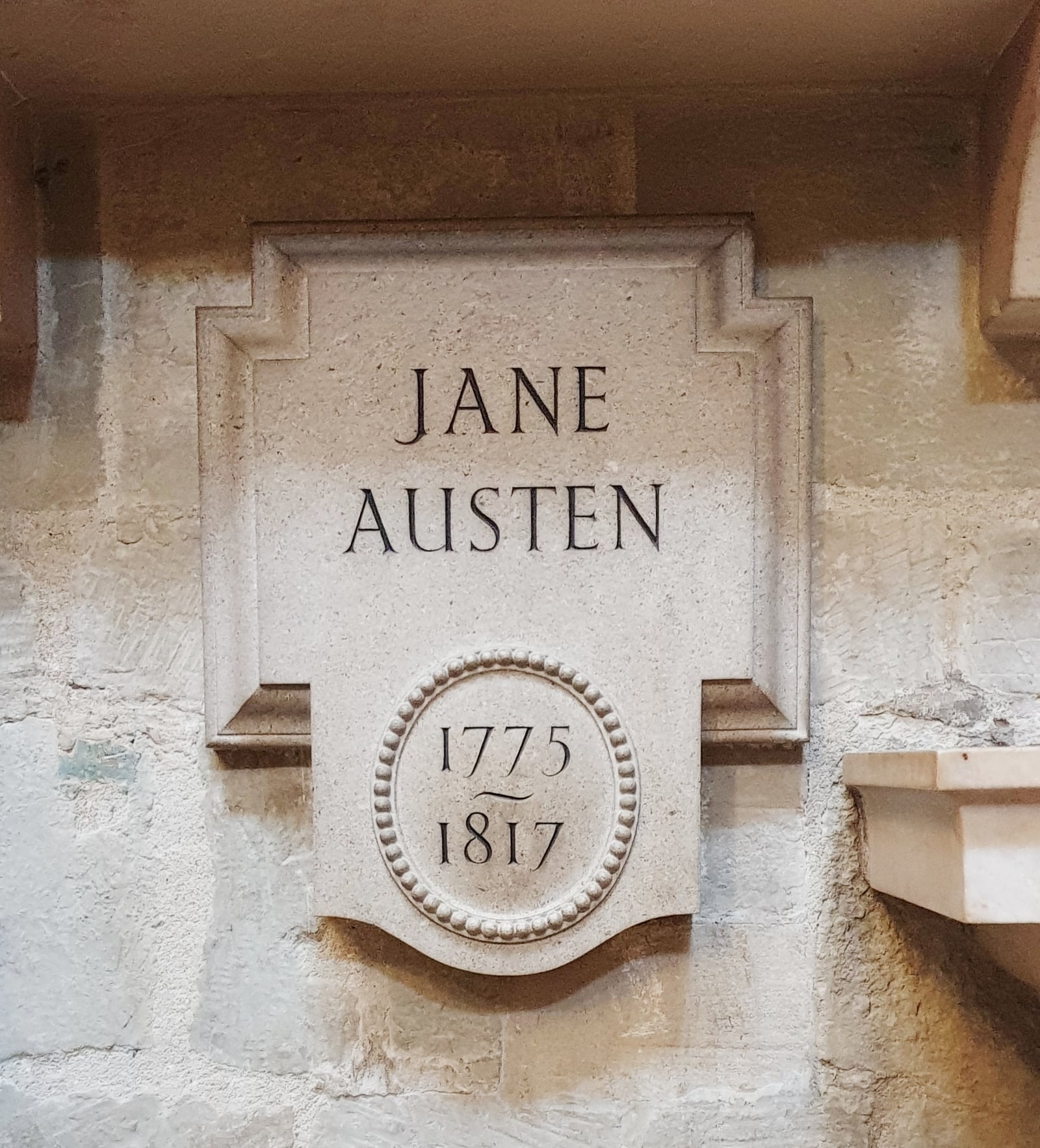 A plaque to Jane Austen, Westminster Abbey