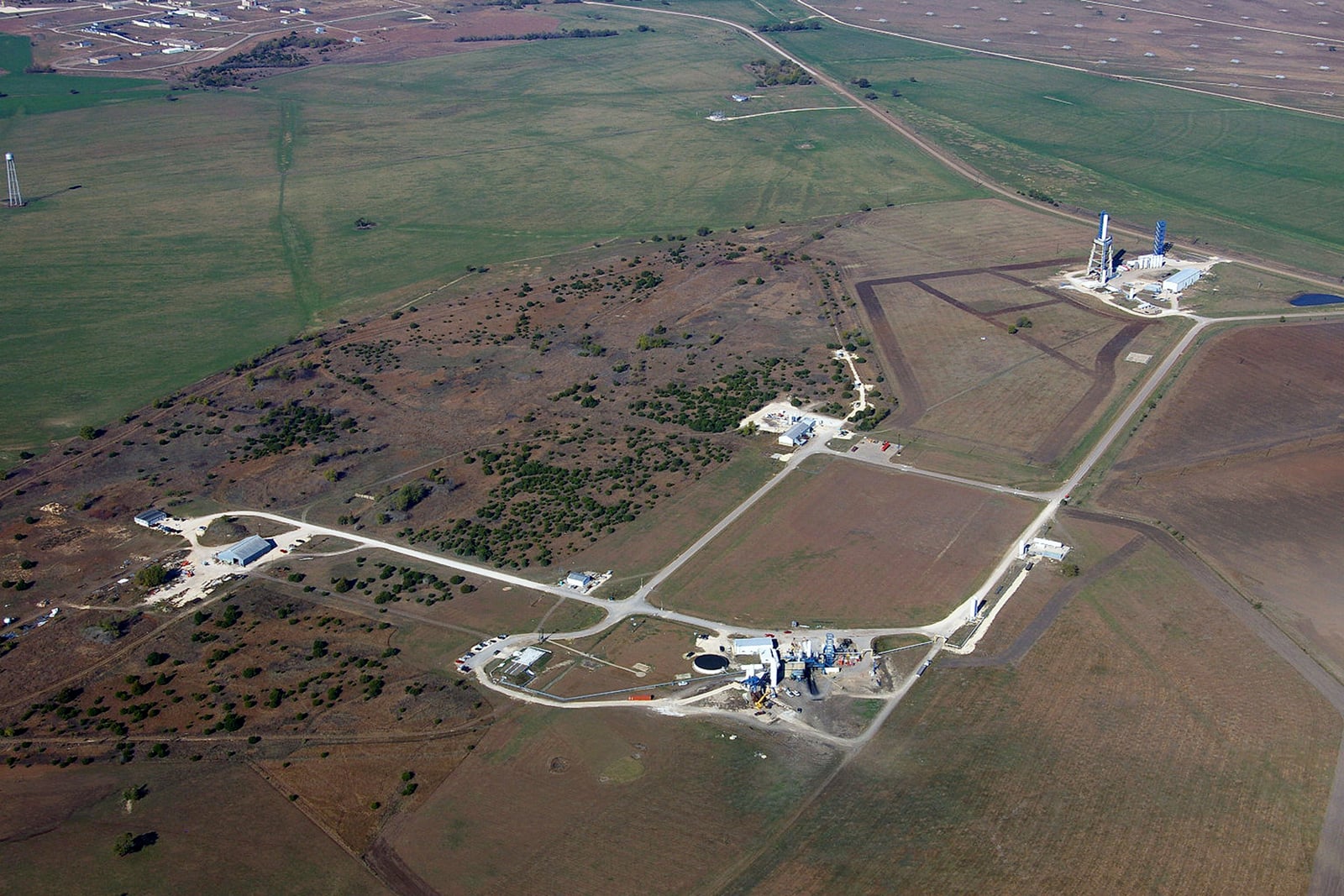 Aerial shot of SpaceX's Rocket Development facility in McGregor, TX