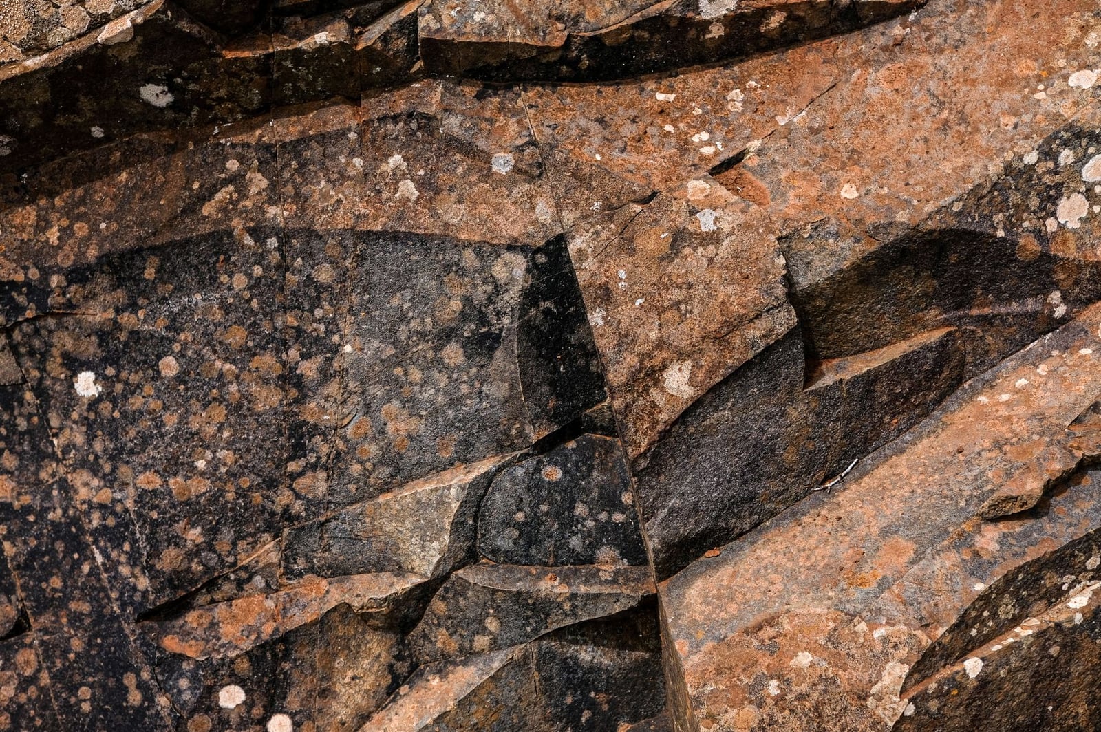 Acercamiento de la textura de roca volcánica con patrones únicos en las Islas Canarias, España.
