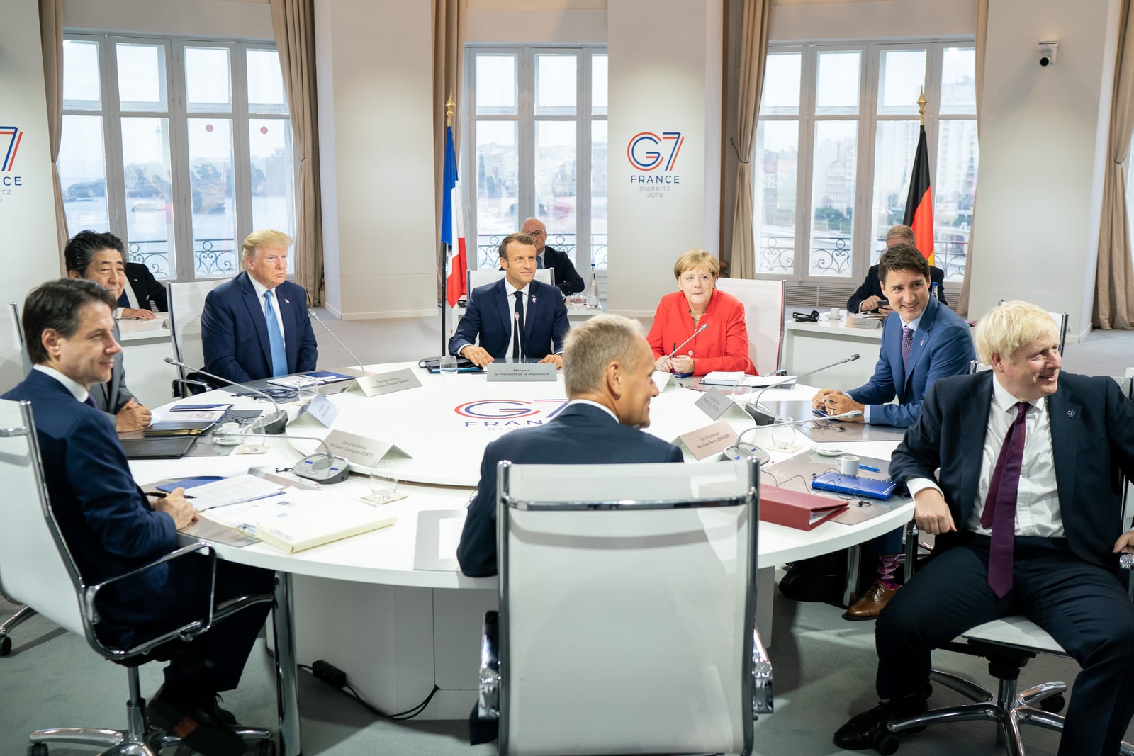 President Donald J. Trump joins G7 Leaders Italian Prime Minister Giuseppe Conte; President of the European Council Donald Tusk; Japanese Prime Minister Shinzo Abe; British Prime Minister Boris Johnso