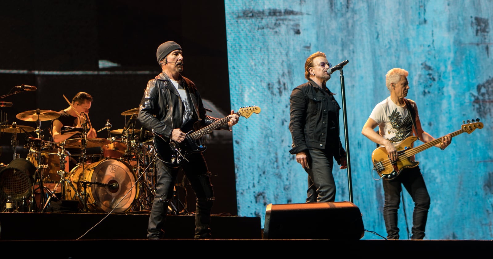 U2 performing on the Joshua Tree Tour 2017 in Brussels, Belgium on August 1, 2017