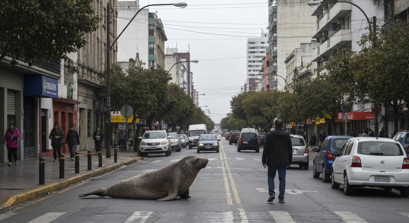 Un elefante marino paró el tránsito en Ensenada y tardó 10 horas en volver al mar