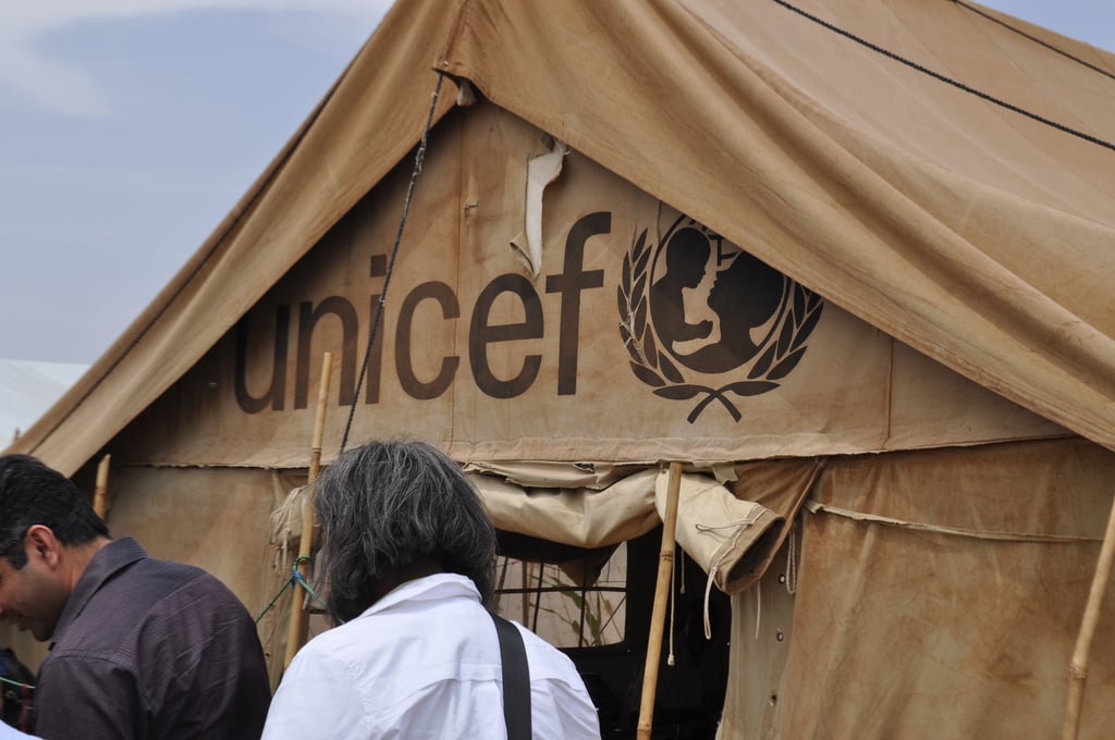 A UNICEF tent in the Abu Shouk IDP Camp for providing humanitarian services.